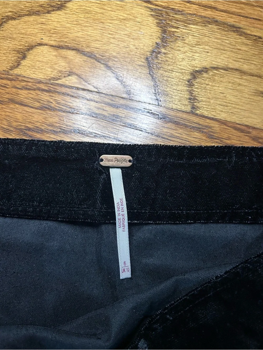 FREE PEOPLE Black Velvet Mini Skirt